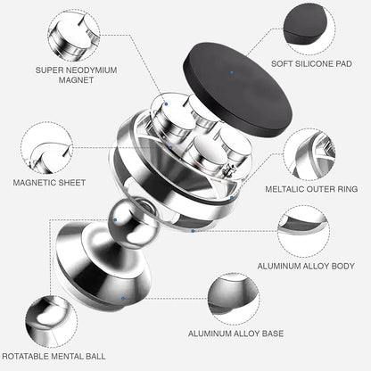 Mbajtës magnetik për telefon në veturë,kualitet i lartë, 2 magnete per 2 telefona, magnet neodymiumi.