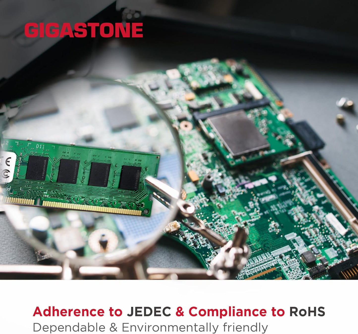 【DDR3 RAM】 Gigastone RAM 8GB DDR3 1600MHz PC3-12800 CL11 1.5V UDIMM 240 pin Jo-ECC për kompjuterë desktop