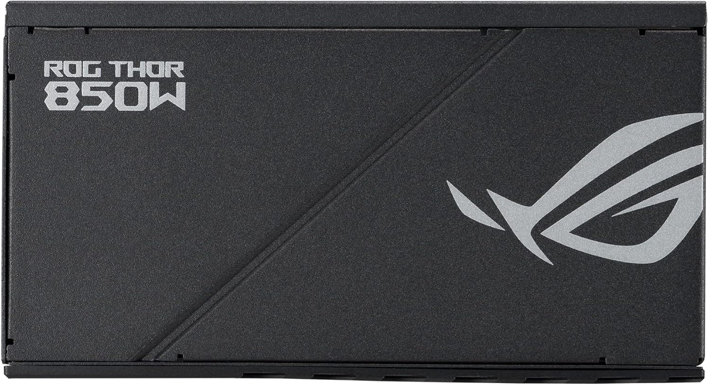 ASUS ROG Thor 850W Platinum II – Furnizues Energjie Modular i Plotë, Certifikatë 80+ Platinum, Certifikuar Lambda A++, Ftohës ROG, Ventilator 135mm PWM, Modalitet 0dB, Panel OLED, Kablla me Mbulim, Aura Sync.