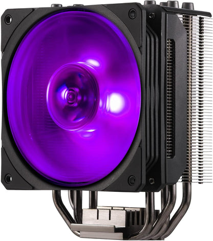 Ftohës CPU Cooler Master Hyper 212 RGB Black Edition me Mbështetje LGA1700, 4 Tubacione Termike dhe Ventilator RGB SF120R – Konfigurim Opsional Push-Pull