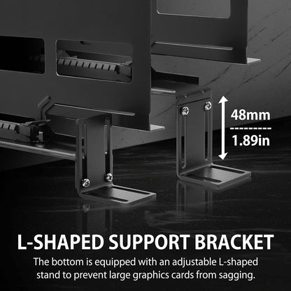 Mbajtëse Vertikale për GPU EZDIY-FAB me Kabllo PCIe 4.0 (17 cm, 90°) + Ndriçim ARGB LED, e Zezë