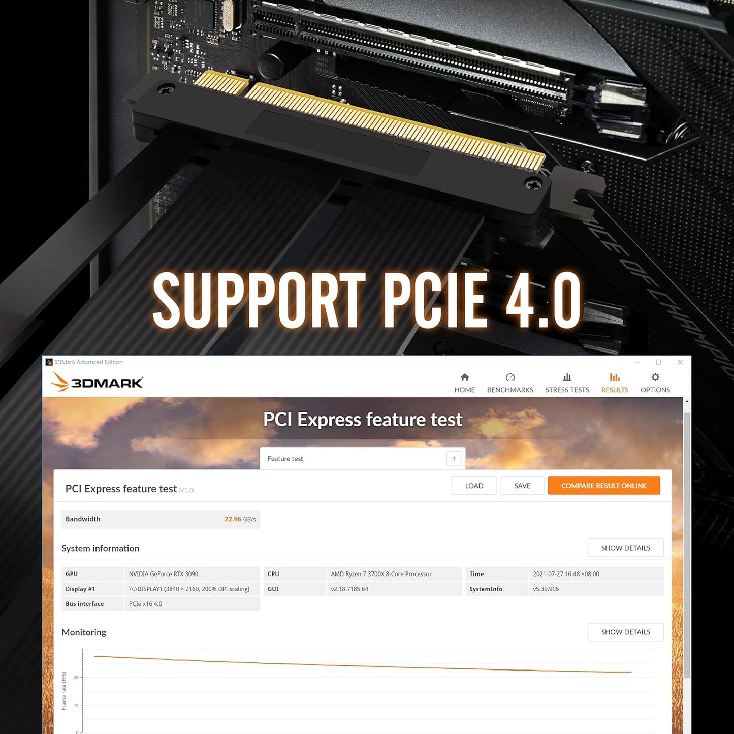 Mbajtëse Vertikale për GPU EZDIY-FAB me Kabllo PCIe 4.0 (17 cm, 90°) + Ndriçim ARGB LED, e Zezë