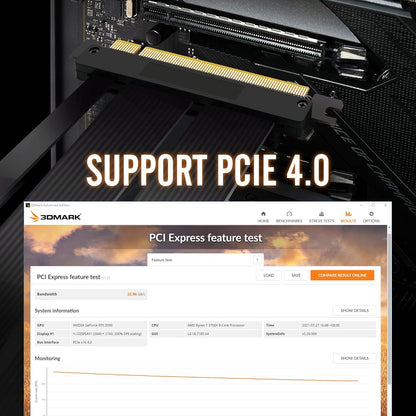 Mbajtëse Vertikale për GPU EZDIY-FAB me Kabllo PCIe 4.0 (17 cm, 90°) + Ndriçim ARGB LED, e Zezë