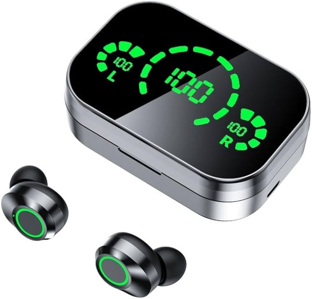 Kufje wireless (pa kabllo) me kohë të gjatë përdorimi, me kontroll me prekje, Bluetooth YD03, kuti karikimi me LED, Bluetooth 5.3 me mikrofon të integruar, të përshtatshme për sport, punë dhe udhëtime