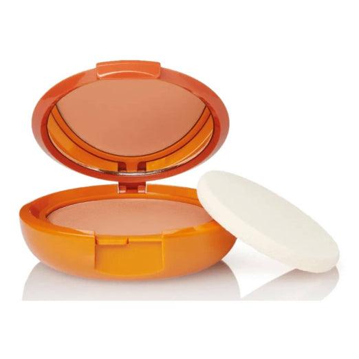 RILASTIL Sistemi Sun - Bazë kompakte me Spf 50+, korrigjon papërsosmëritë dhe barazon ngjyrën e lëkurës, rezistente ndaj ujit, ngjyrë 02 Doré, 10 gram,vitaminë E.