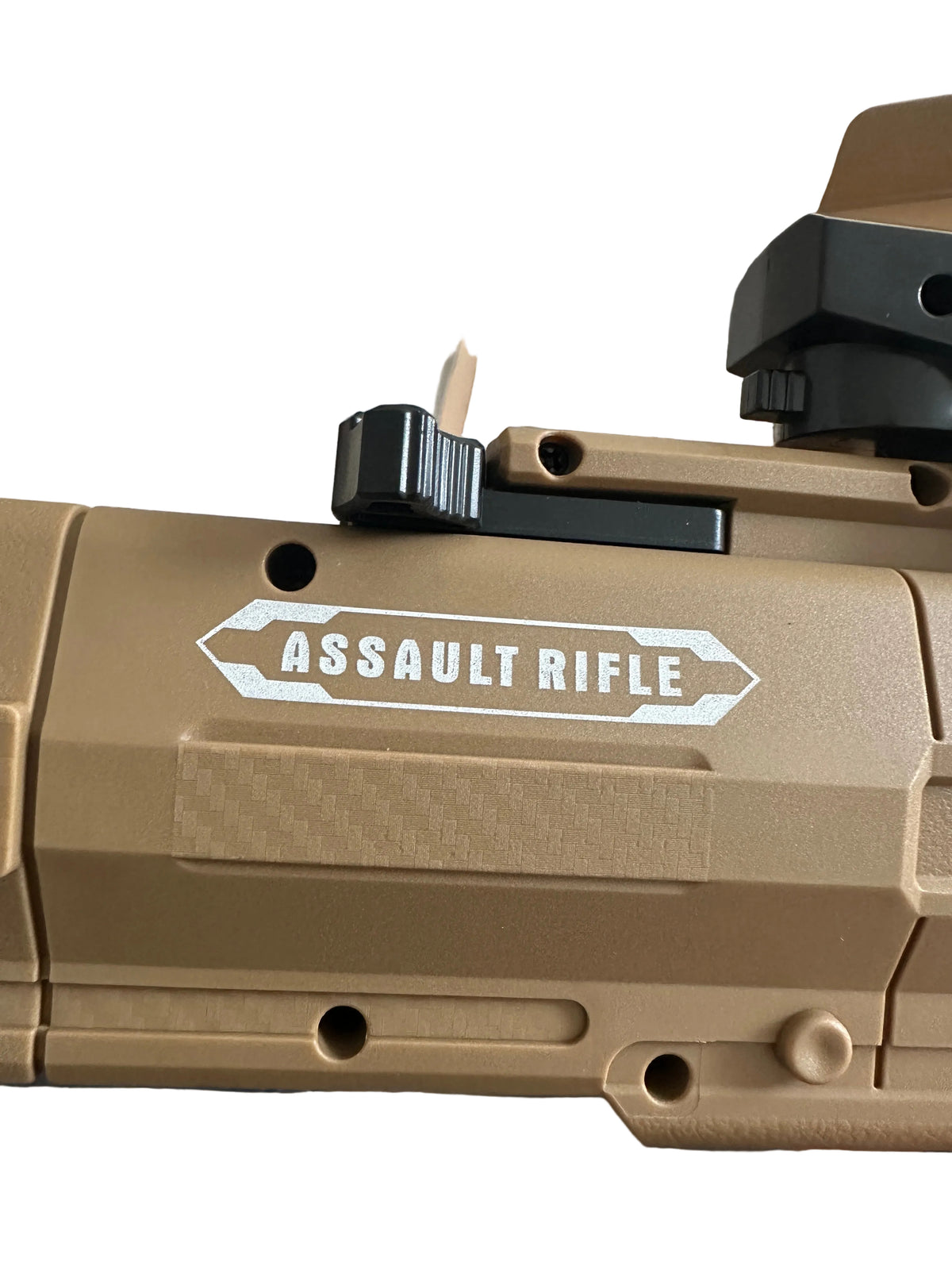Automatik Tiger Assault Rifle Crystal me plumba xheli, 3 metoda gjuajtje, bateri, laser, shenjues (zmadhues) i shenjes, materiali hekur,fiber karbon dhe plastike e fortë. Mosha +14