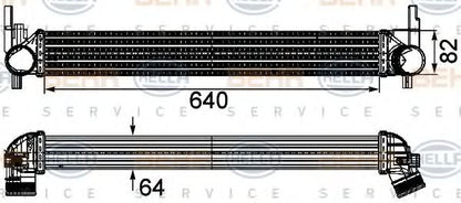 HELLA 8ML 366 470-781 Intercooler – për Audi A1, VW Polo, Škoda Fabia, Rapid, Roomster, SEAT Ibiza dhe Toledo