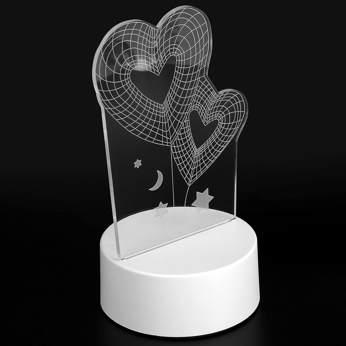 Dritë Nate 3D, në Formë Zemre – Ide Dhuratash për Krishtlindje, Shën Valentin, Fëmijë, Të Dashur dhe Miq