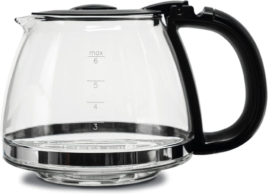 Enë xhami 0.7L për kafe dhe çaj me kapak hapës dhe vrima për avull – mban deri në 6-7 filxhanë kafeje